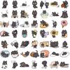 50PCS Naughty Little Black Cat Sticker Harajuku Skateboard Decorative Laptop Luggage Scrapbooking Waterproof Art Decals Sticker
