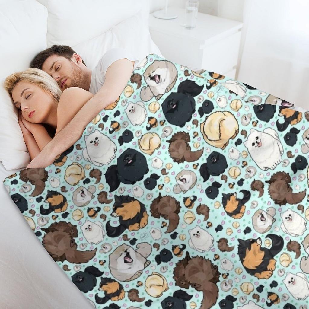 Pomeranians Throw Blanket Bed Fashionable Flannels Wednesday Giant Sofa Blankets
