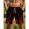 Sommer Mænds Letvægts Åndbare 3D-printede Strandshorts Sommer Afslappet Badetøj til Udendørs Aktiviteter