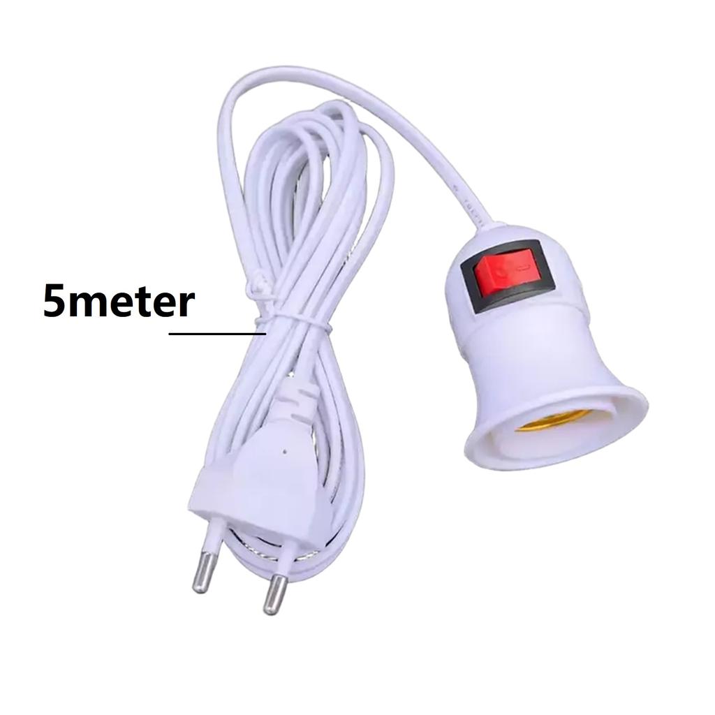 Pendant Lamp Holder E27 Socket With Switch And 5m Cable EU-plug For Phytolamps Hanging Indoor Plants Light