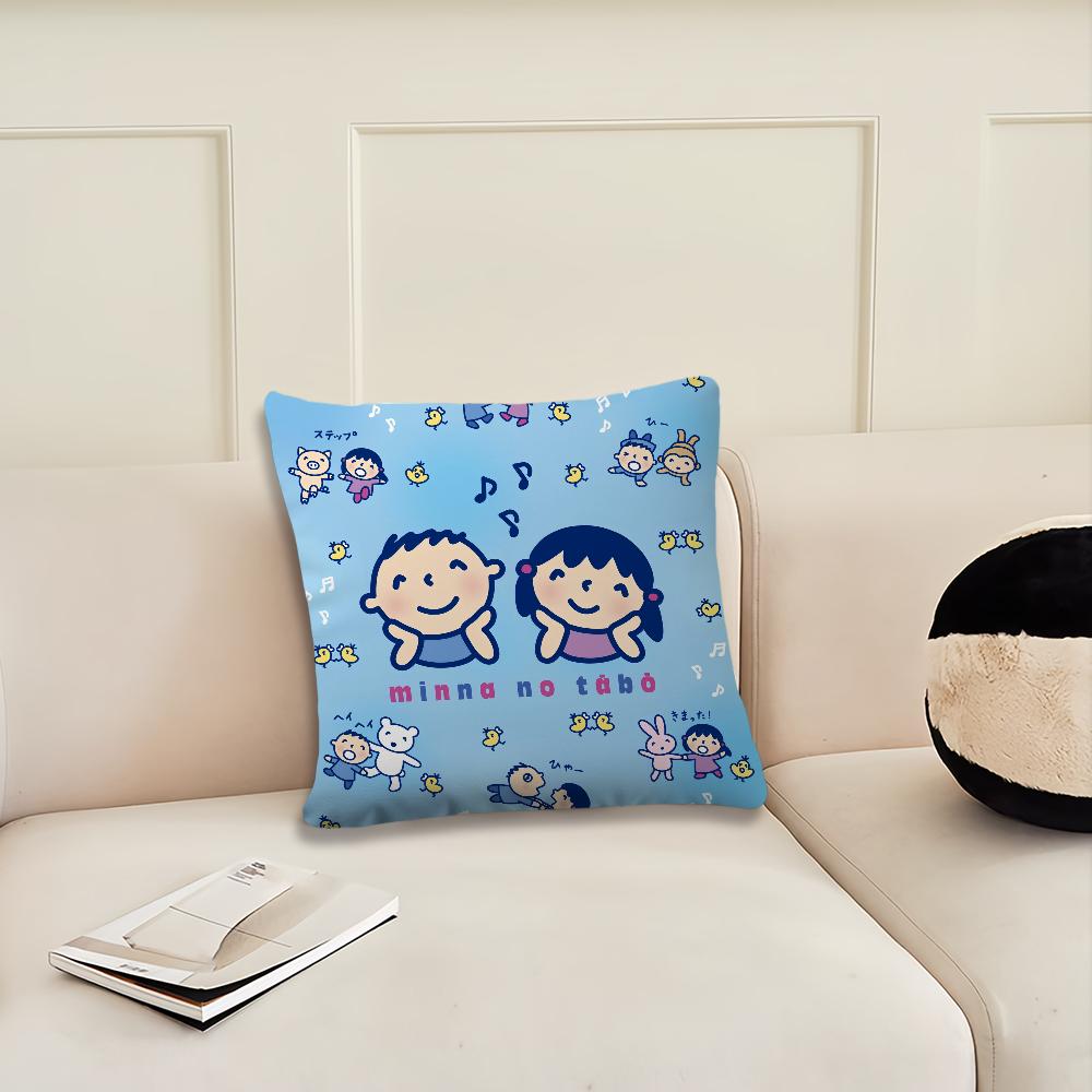 Kawaii M-MINNA NO T-TABO cushion cover Cushion Room Bedroom Headboard Sofa Living Backrest Nap Time Pillow Case