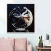 New Arrival 5D DIY Full Circle Diamond Painting "Black and White Double Cranes" Embroidery Cross Stitch Home Decor Gift
