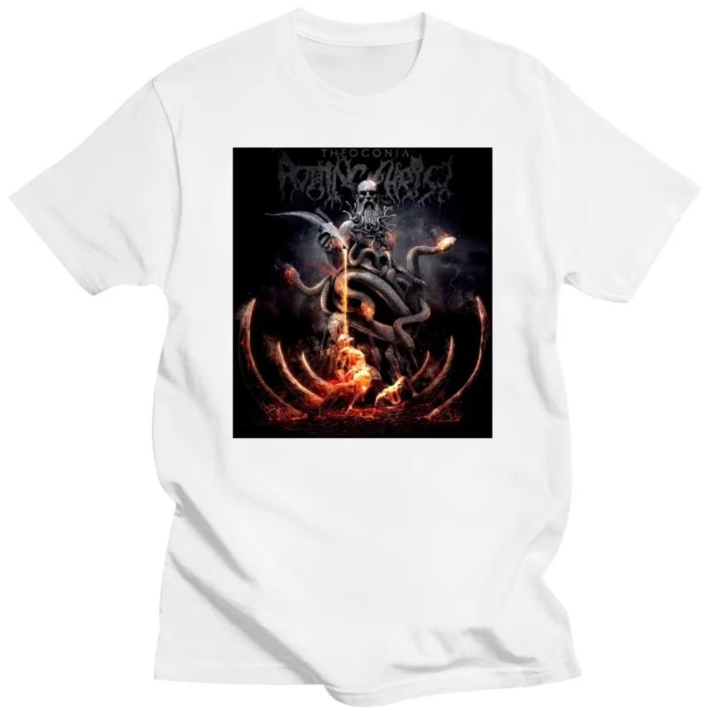 Harajuku Streetwear T Shirts Men's Metal Band Rotting Christ Nemecic Song Short Sleeve Tee Shirt Fashion T-shirt Men Cotton Tees