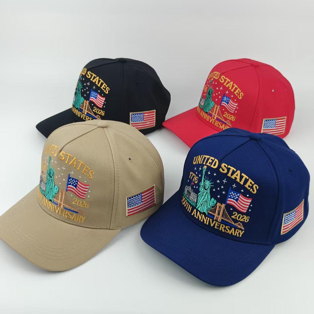 Czapka na 250. rocznicę USA Regulowana Retro Spierana Patriotyczna Czapka Baseballowa Czapka Upominkowa na 250. rocznicę USA dla Mężczyzn i Kobiet