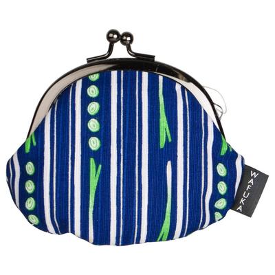 Prairie Dog Coin Purse with Green Onion Made In Furoshiki Japanese Souvenir 2.6-inch Stripe, Japan, Fabric, Pattern,
