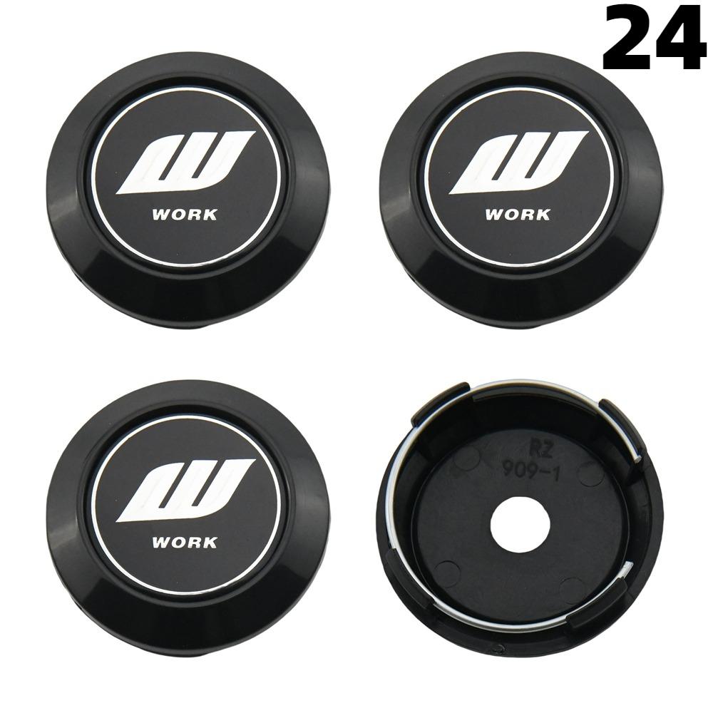4PCS 64MM OD / 60MM ID Cap For Rims WORK EMOTION EQUIP MEISTER VS Emblem Wheel Center Cap Sport Car Logo Wheel Cover Hub caps