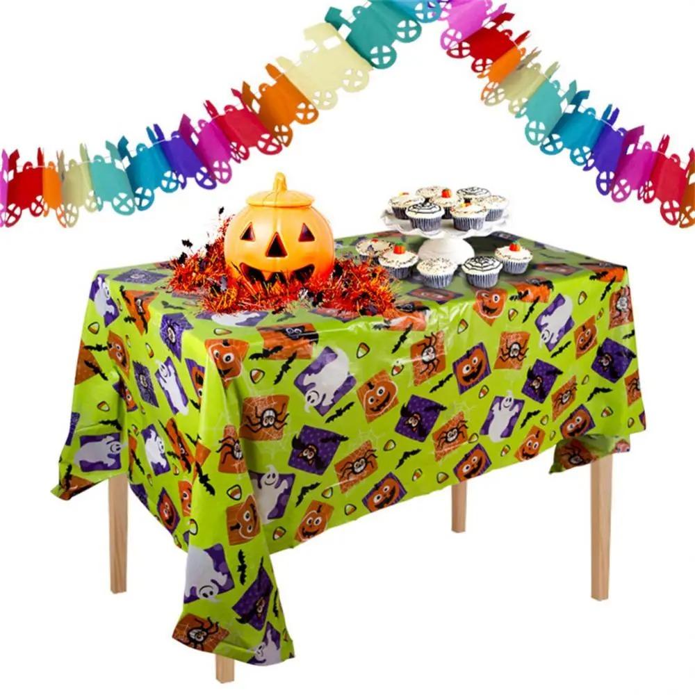Pumpkin Ghost Bat Spider Snowman Dining Table Cover Disposable Tablecloth  Festival Party