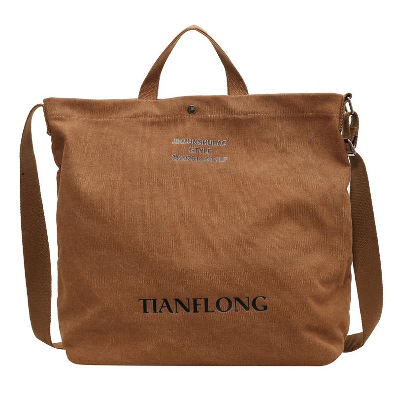 

Холщовая портативная сумка-тоут, большая вместительная сумка на плечо для поездок на работу, женская сумка через плечо класса коричневый