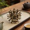 Elegant Brasses Thousand Hands Guanyin Statue Buddhist Decors For Home Office Meditations Space Spiritual Gift Ornament