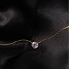 Collana da Donna in Acciaio Inossidabile Placcato Oro con Ciondolo Minimalista in Zircone, Catena Anti-appannamento, Pietra Centrale Rotonda Trasparente in Zirconia Cubica