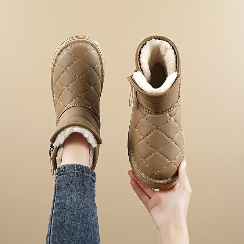 TUINANLE Aukštos kokybės moteriški batai, pliušiniai sniego batai, šilti aukštakulniai plokščiapadžiai moteriški žieminiai batai