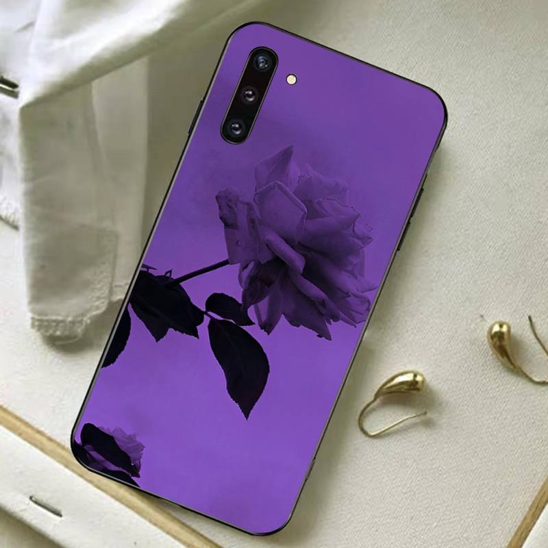 Aesthetics Purple Rose Phone Case for Samsung A51 A30s A52 A71 A12 for Huawei Honor 10i for OPPO Vivo Y11 Cover