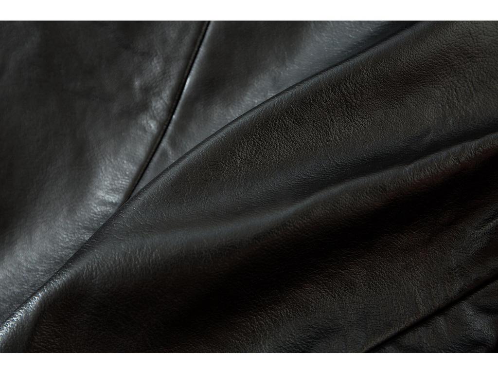 Black Long Sleeve Slim Fit Faux Leather Jacket with Suit Collar - Fall/Winter Collection