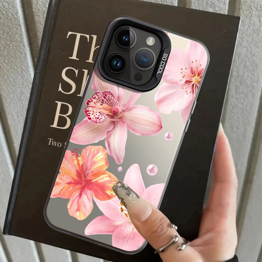 

Чехол для iPhone 17 Pro Max XR 14 16 15 Plus 11 12 XS 13 Pro Air Задняя крышка телефона Розовый узор с цветами лилии iPhone 11 Pro Max