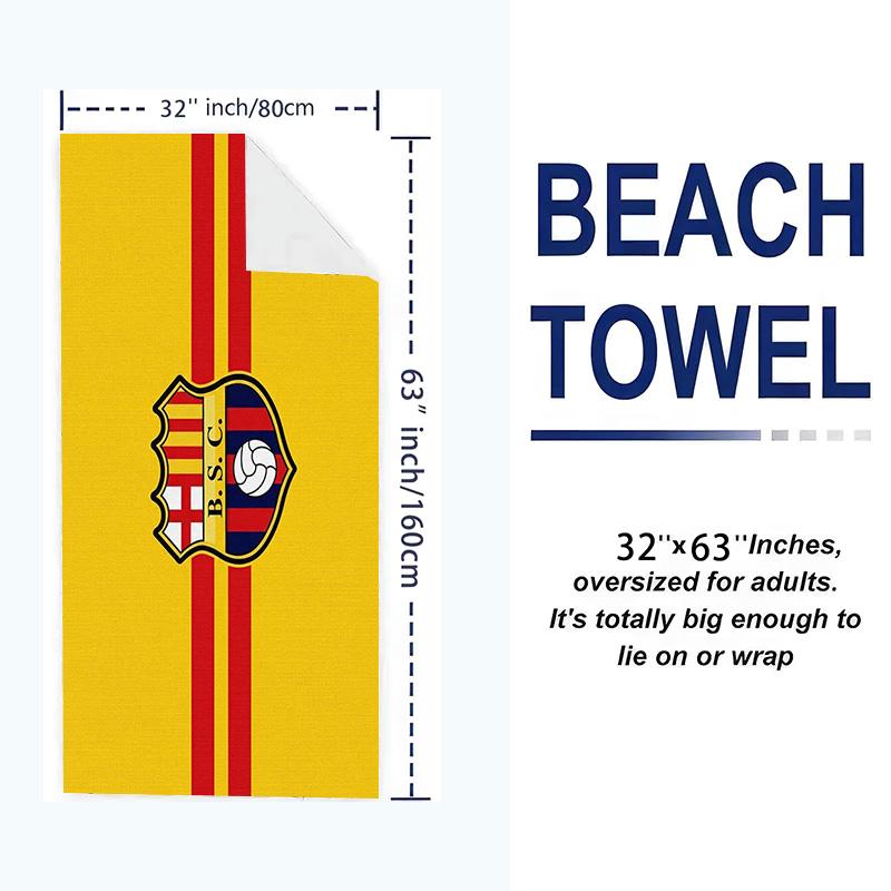 Barcelona SC Print Beach Towel, Large Soft Quick Dry Towel for Beach Camping Swimming
