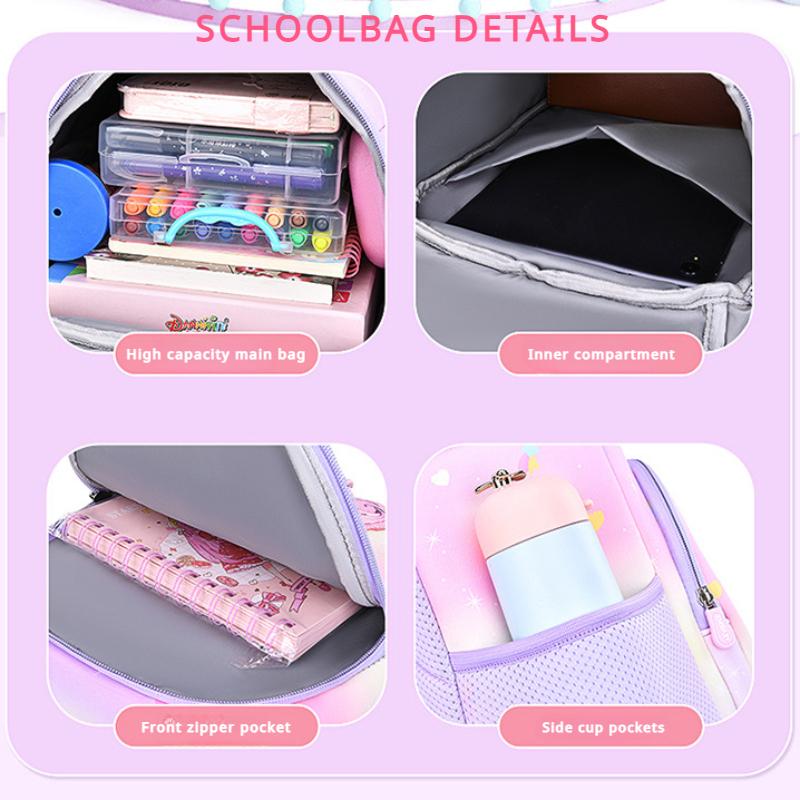 2025 Neue 3D Cartoon Kindergarten Buchtasche Niedliche Meerjungfrau Schultaschen für Mädchen 3-6 Jahre SBR Wasserdicht Rückenschutz Kinder Umhängetasche Rucksack