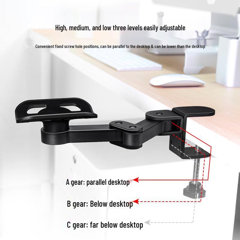 Regulowany aluminiowy podłokietnik biurkowy i wsparcie łokcia