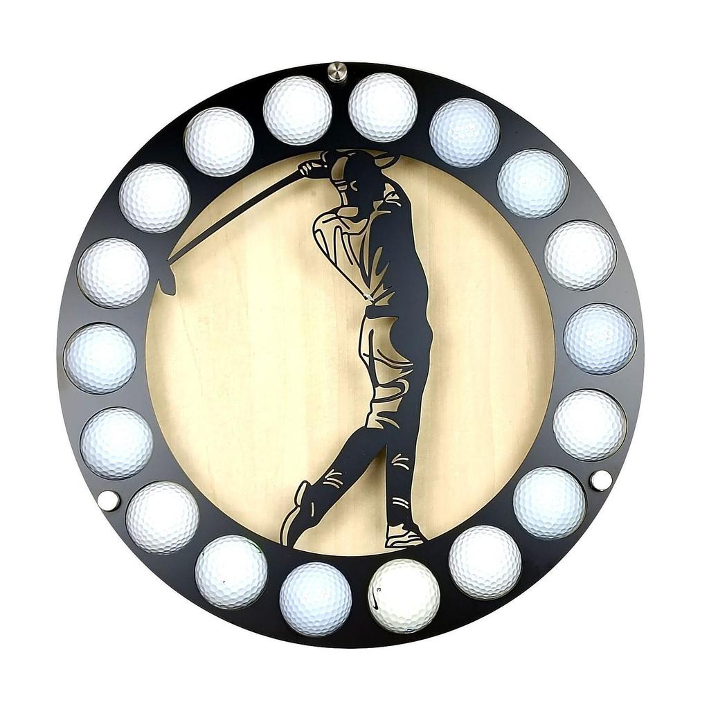 Golf Ball Display Stand, Metal Silhouette, Decorative Cabinet
