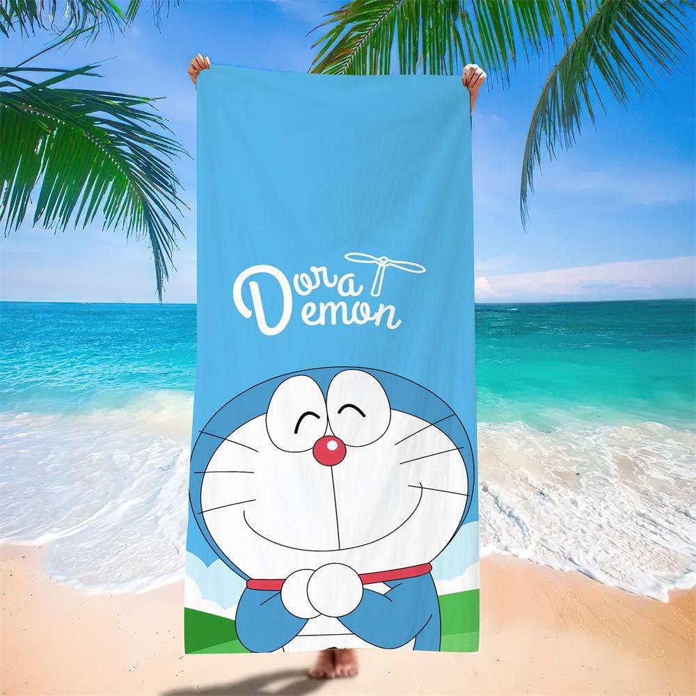Cute Cartoon Character Printed Microfiber Beach Towel Quick Dry Soft Bath Towel For Kids Swimming