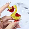 Blucome Handmade Arcylic Taking Umbrella Duck Brooches For Women Unisex Duck Animal Party Casual Brooch Safety Pin Kids Jewelry