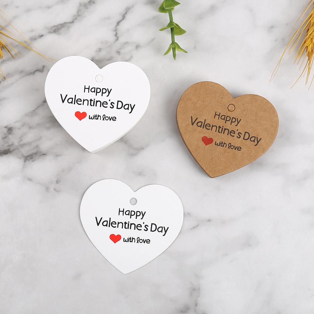 2026 Valentine's Day Heart-shaped Kraft Paper Gift Tag