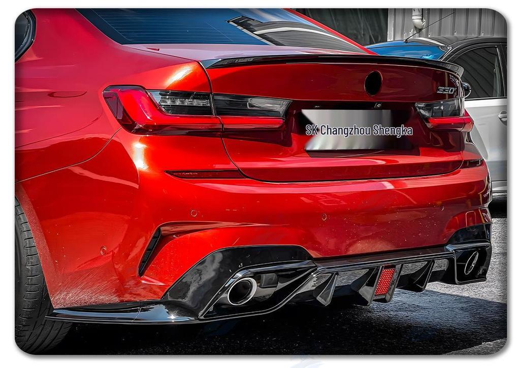 BMW 3 Series (20-22) CMST Modified Rear Diffuser with Lights - G20/G28 Black Warrior Body Kit Spoiler