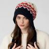 Winter Knitted Hat Women's Fair Island Hat Fashion Lace-Up Wool Hat Winter Ear Protector Headcap