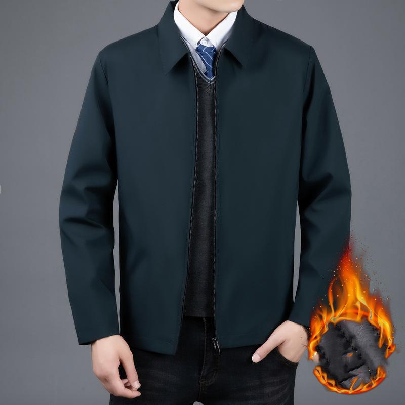 

Men s Winter Warm Zipper Thickened Casual Jacket Stand-up Collar Warm Office Jacket M