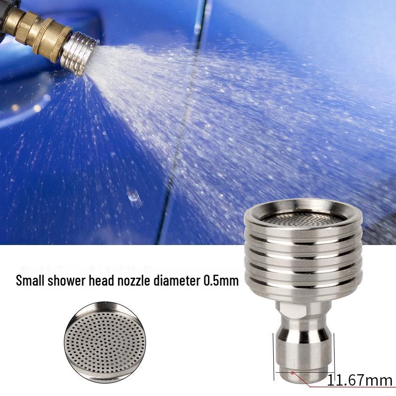 1/4 Quick Connect High Pressure Car Wash Gun - Stainless Steel Shower Head & Soft Nozzle for Watering, Vegetable Washing & Wheel Cleaning