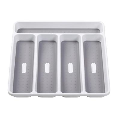 Organizador de Cubiertos de 5 Compartimentos Bandeja de Almacenamiento de Plástico para Cuchillos Tenedores Bandeja para Cubiertos