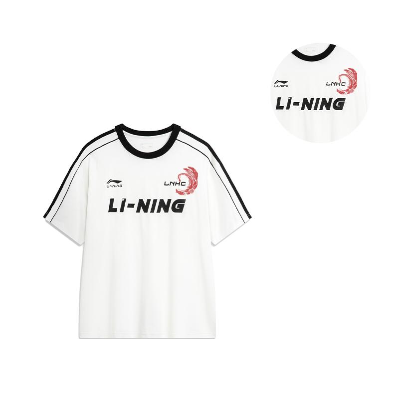 Li Ning Letter Print Loose Casual Versatile Short Sleeve T-Shirt Unisex Tops White AHSU657-1(TEAM702-3.4.16)