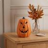 Spooky Pumpkin Ornament with Cutout Face | Speckled Orange Finish, JackO'Lantern Ornaments, for