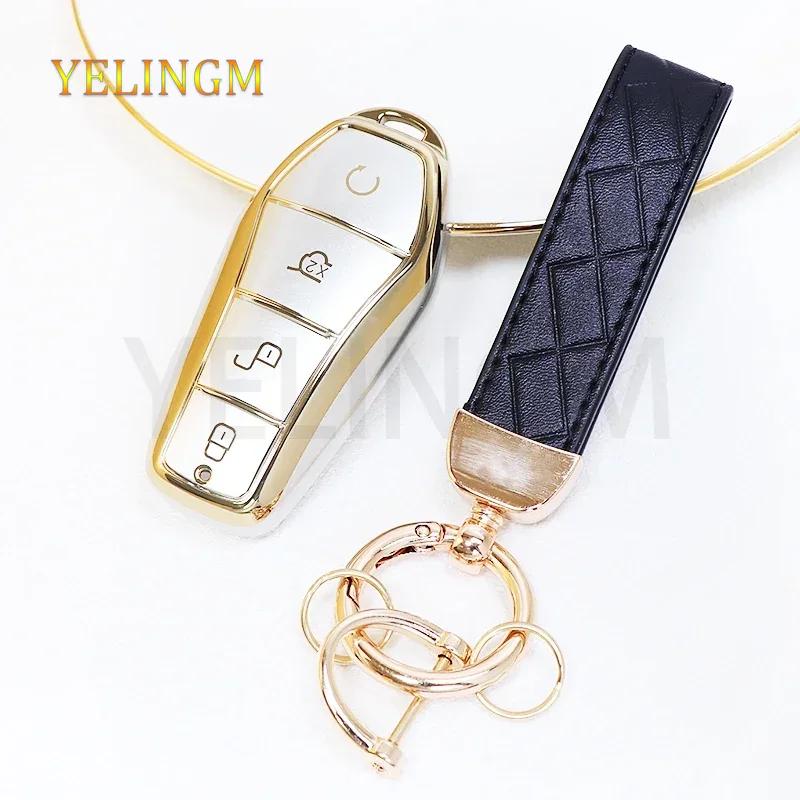 New Soft Quicksand Tpu Car Key Case For Byd Atto 3 Han Ev Dolphin 4 Buttons Remote Control Protect Cover Auto Accessories