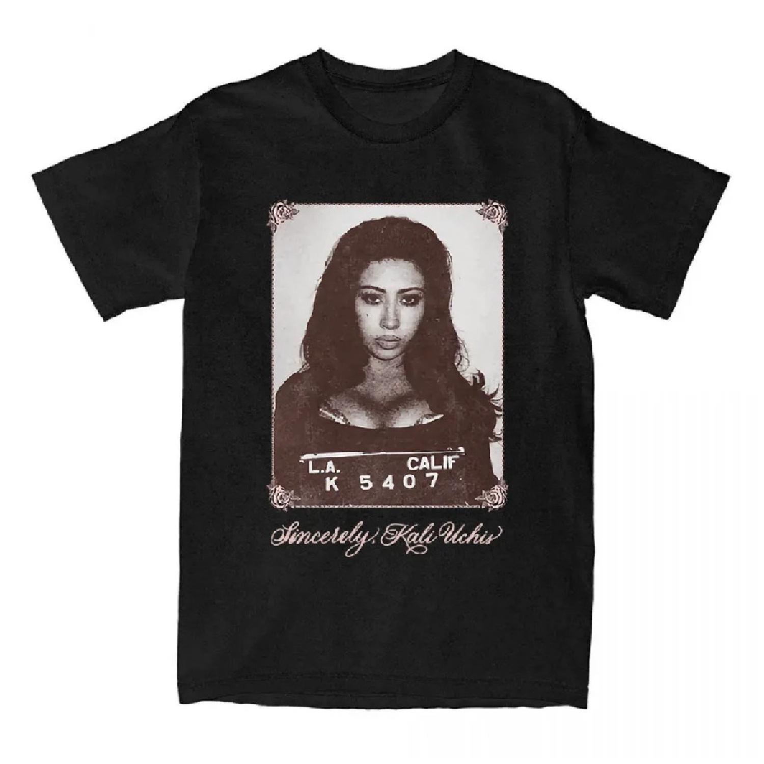 

KALI UCHIS Sincerely Photo T-Shirt Cotton Short Sleeve Female TShirt Graphic Printing Clothing Unisex Streetwear Women Tshirts XXXXXL чорний
