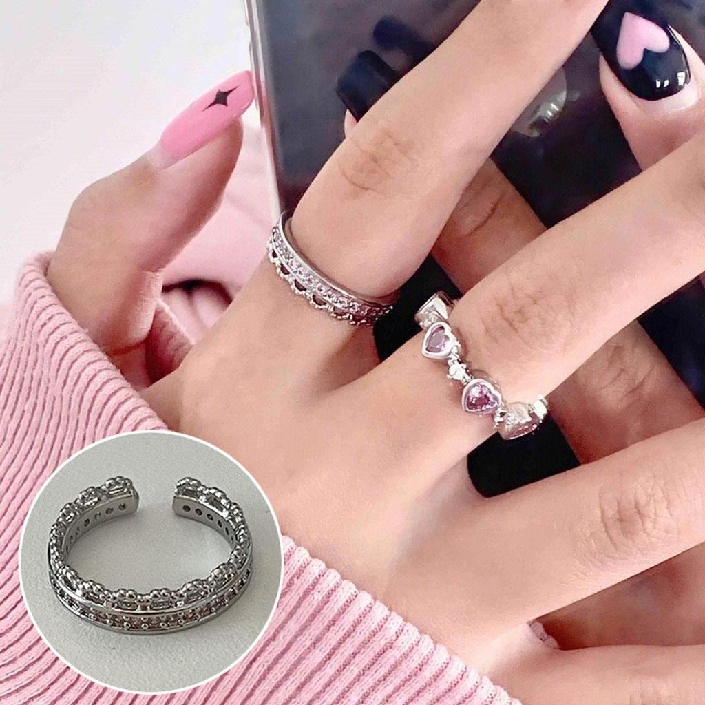 Korean Style S925 Silver Bow Ring with Irregular Pearl Design - Women's Fashion Open Index Finger Accessory