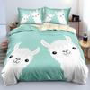 Alpaca Duvet Cover King Queen Size Kawaii Farm Animal Theme Bedding Set Kids Cartoon Llama Alpaca 2/3pcs Polyester Quilt Cover
