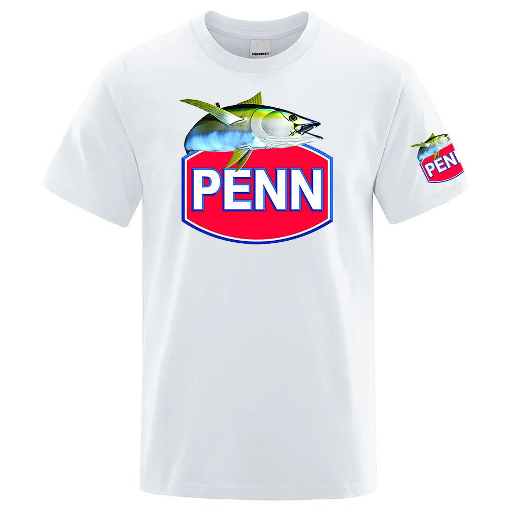 26 Penn Fishing Logo Print New Unisexs Fashion Shortsleeved Tshirts Trendy Simple Versatile Shortsleeved Quickdry Tshirts