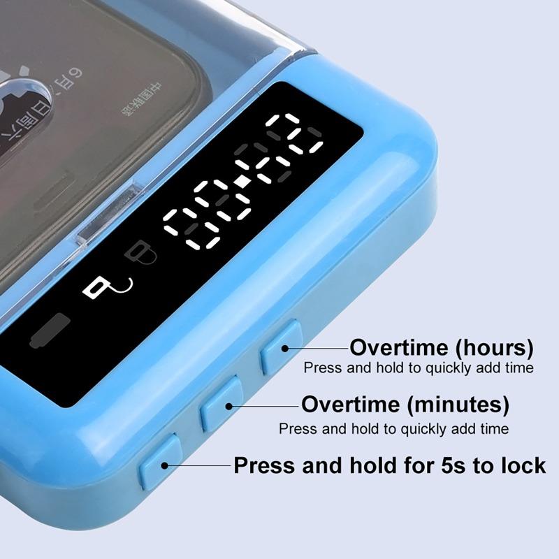Student Phone Time Manager Transparent Phone Lock Box with LCD Display Screen Adults Students Self-Discipline Tools Phone Locker