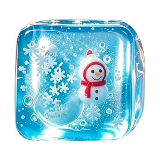 Stress Relieving Toy Relief for Halloween Christmas, Anxiety Reduction Ice Cube Squeeze Clear Sensory Toy, Slow Rising Holiday Gift