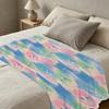 Cat Series Flannel Blanket - Simple Solid Color, Soft & Skin-Friendly Cozy Throw for Home Lounge, Decorative Christmas & Halloween Warm Gift