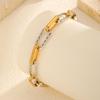 Minimalist Chain Bracelet Stackable Gold Silver Mixed Color Stainless Steel Jewelry Paperclip Dainty Bracelet For Women Mom Gift