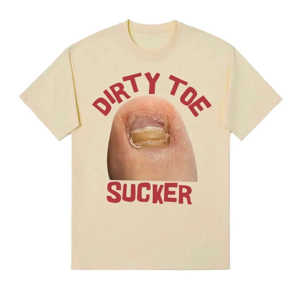 Dirty Toe Suction Cup Dirty and Interesting Emoji Print Tshirt and Fashionable Oversize Comfortable and Soft Tshirt Cotton S
