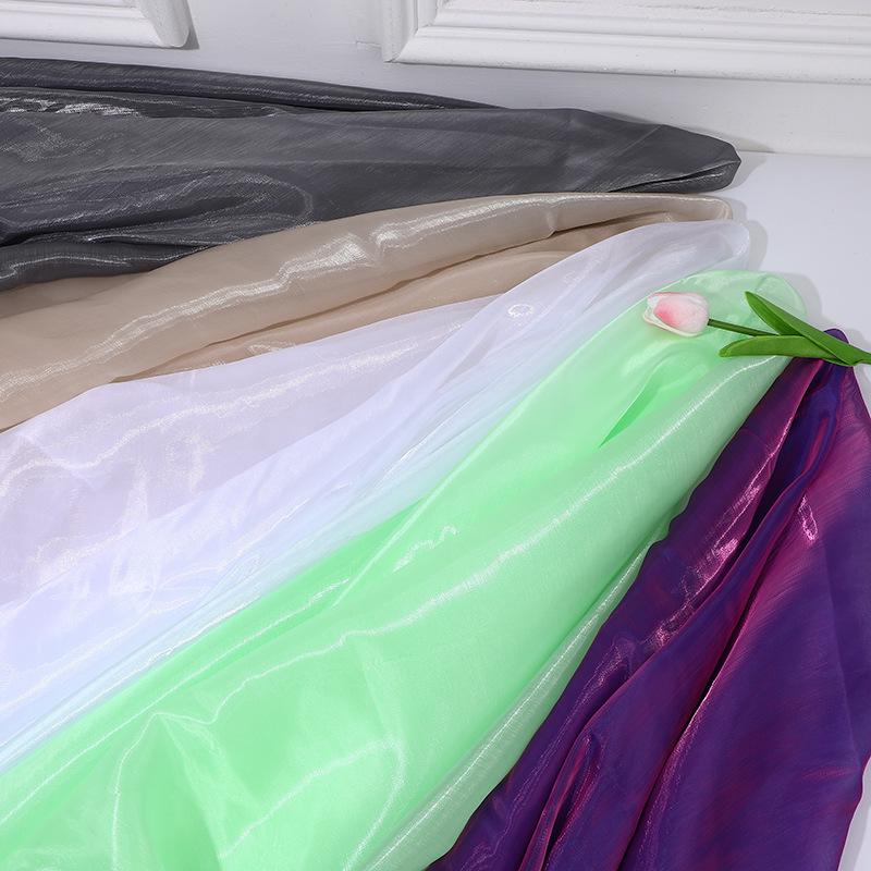 Korean Silk Organza Flash Yarn for Decorative Scarf, Hanfu, Cheongsam, Wedding Handicrafts