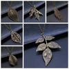 Antique Silver Color Antique Bronze Color Leaf & Branch Pendant Necklace Tree Leaves Necklace For Women Metal Long Chain