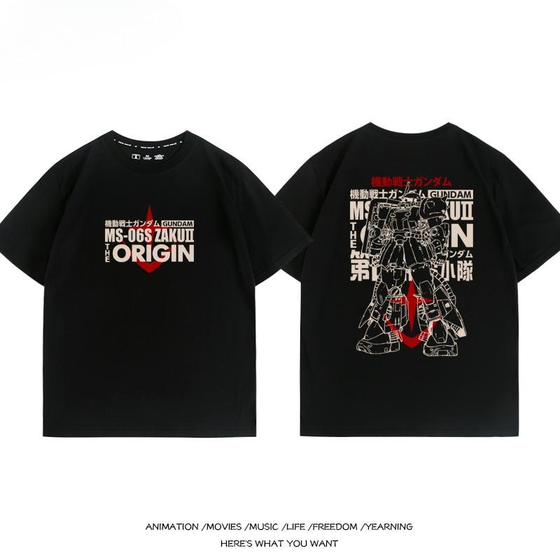 

Mobile Suit Gundam tide brand joint Zagu SD 08MS squad short-sleeved two-dimensional T-shirt summer men s pure cotton 4XL