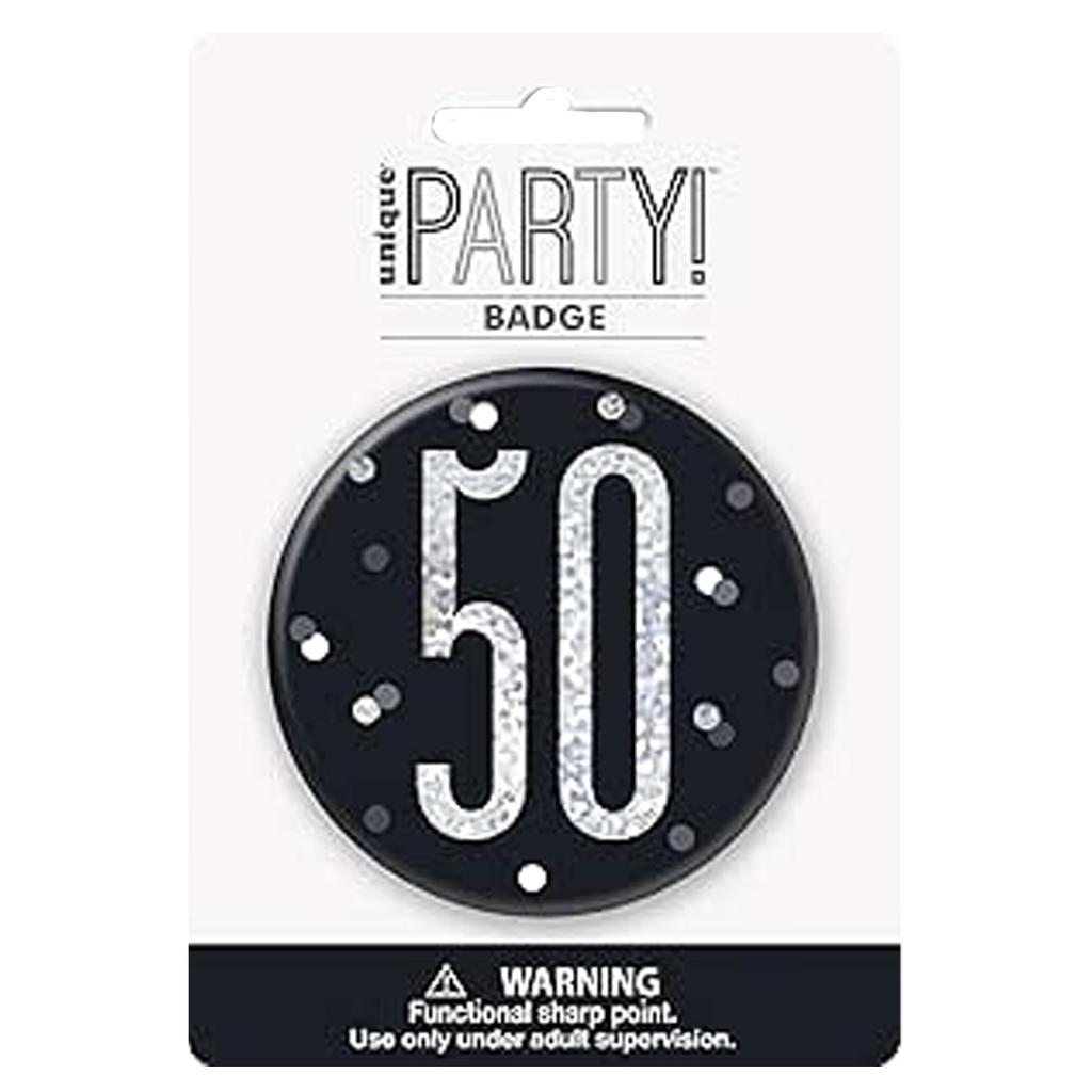 Unique Party Prismatic 50th Birthday Badge