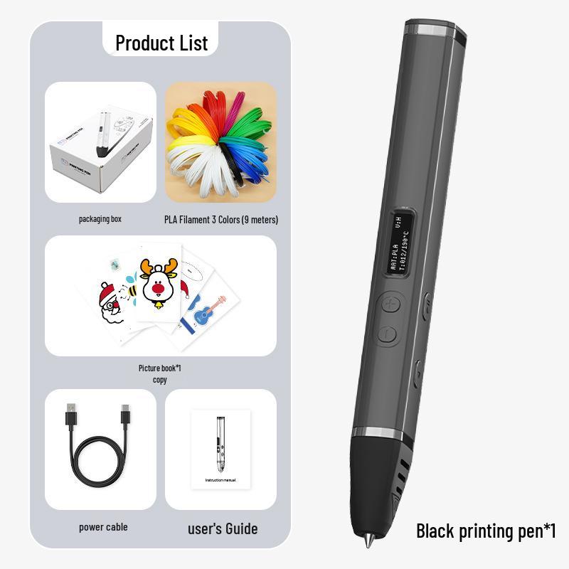 3D Printing Pen with Display, Detachable High-Temperature PLA for Educational and DIY Projects