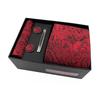 Cravatta da uomo Paisley Set regalo cravatta con gemelli e fermacravatta Cravatta business casual Nera Confezione regalo