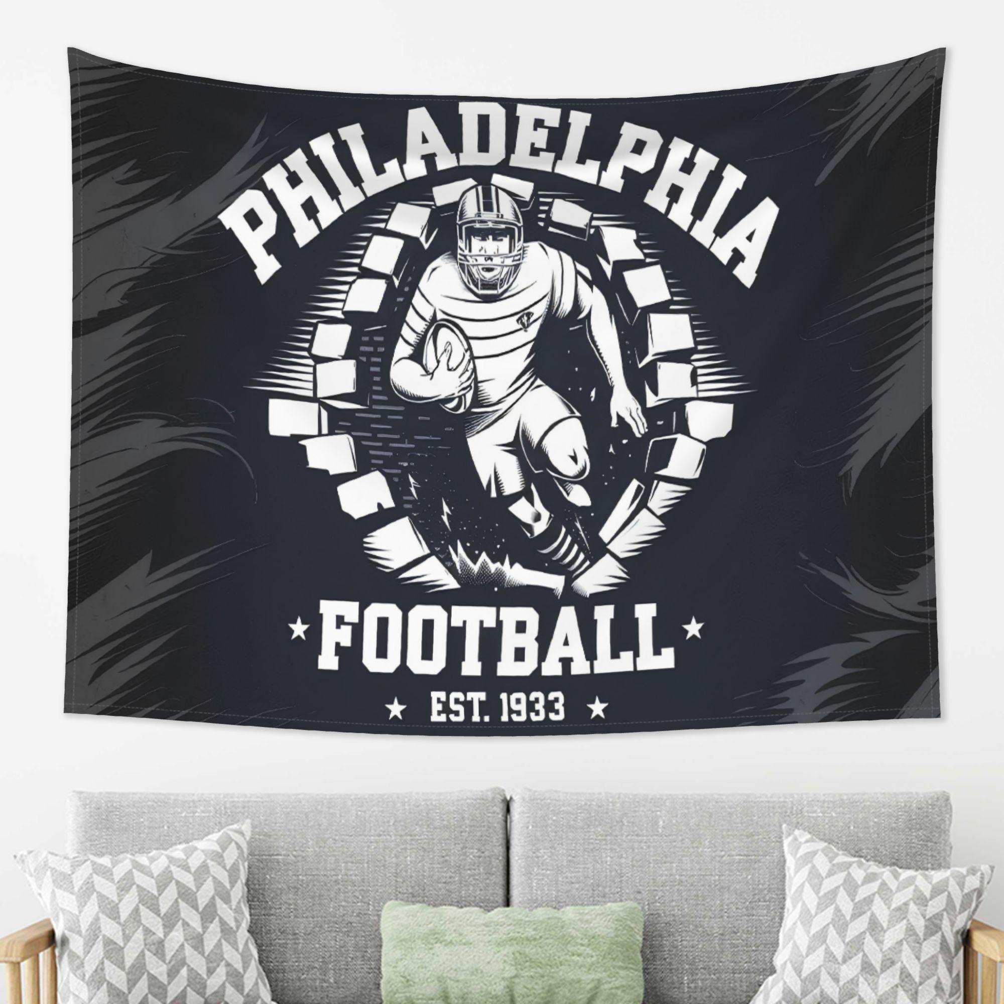 

Гобелен Philadelphia Football, празднующий командный дух с ярким графическим дизайном, идеально подходит для украшения спальни и гостиной 74x94cm(29x37in)