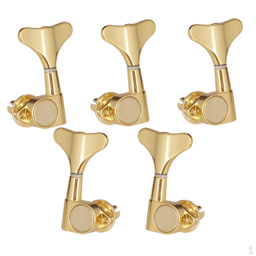 5 Pieces Electric Bass Closed Tuning Pegs Machine Heads L 2R